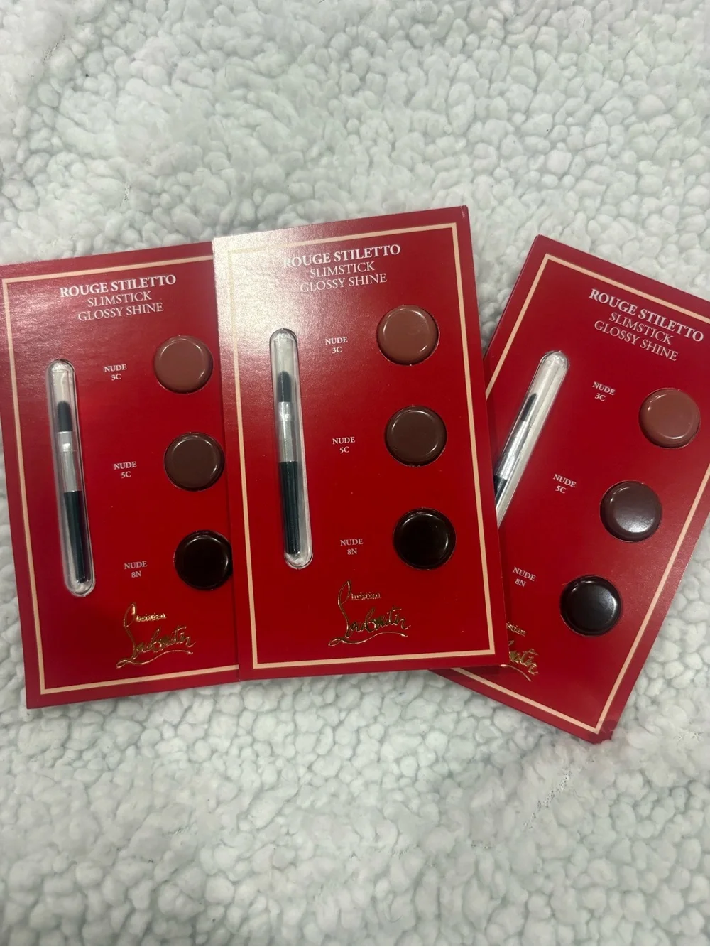 NWT 3pcs Christian Louboutin Rouge Stiletto Lipstick Samples bundle